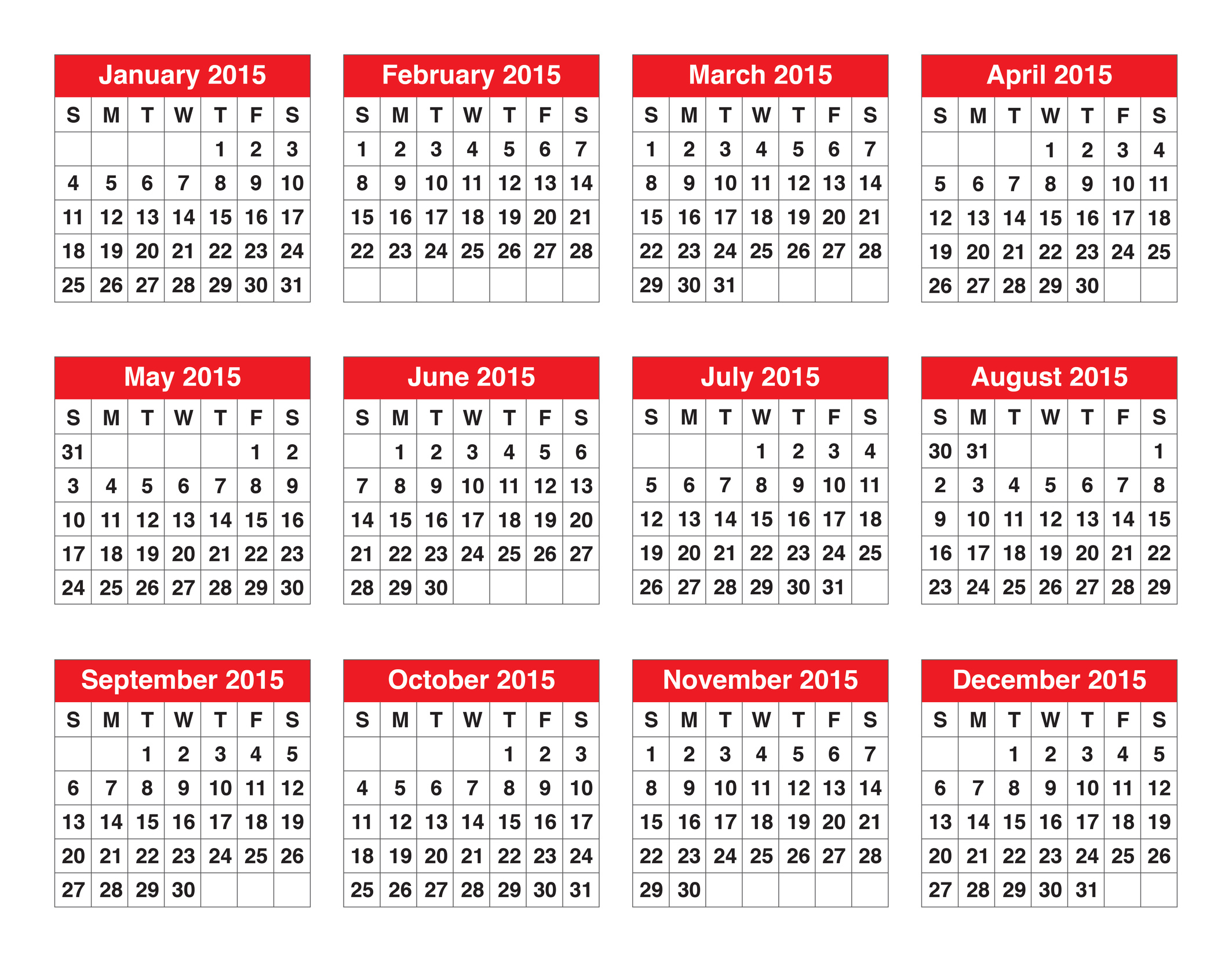 Calender 2015